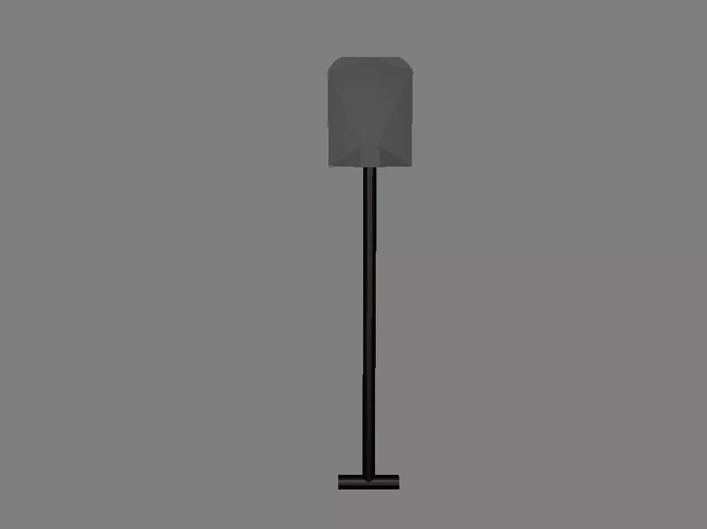 Low-Poly Shovel metal pole Free low-poly 3D model_0