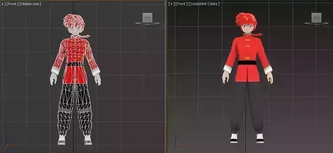 Ranma woman VR - AR - low-poly 3D model Low-poly 3D model
