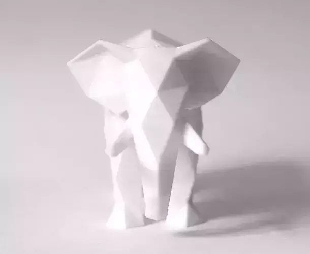 Lowpoly Elephant Sculpture 3D print model