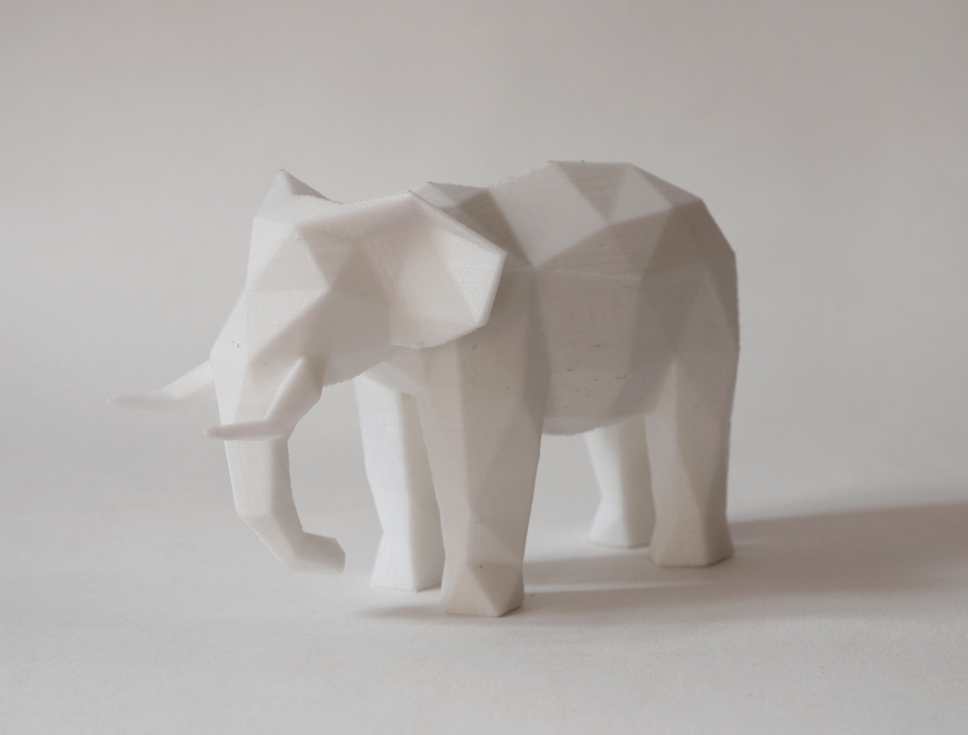 Elephant Faceted Sculpture 3D Model 3D printable OBJ STL