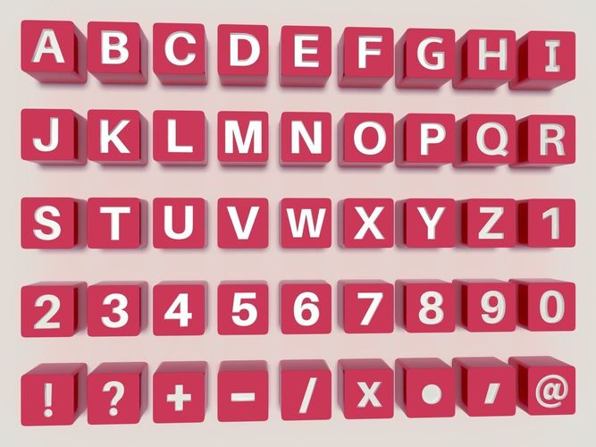 Alphabet - Engrave Low-poly 3D model