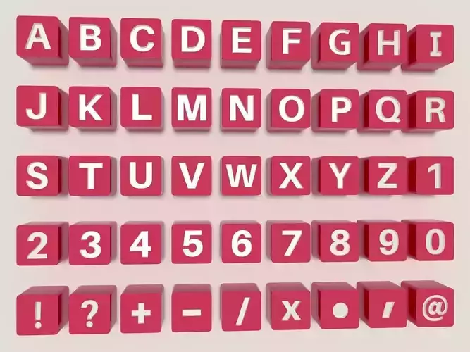 Alphabet - Engrave Low-poly 3D model