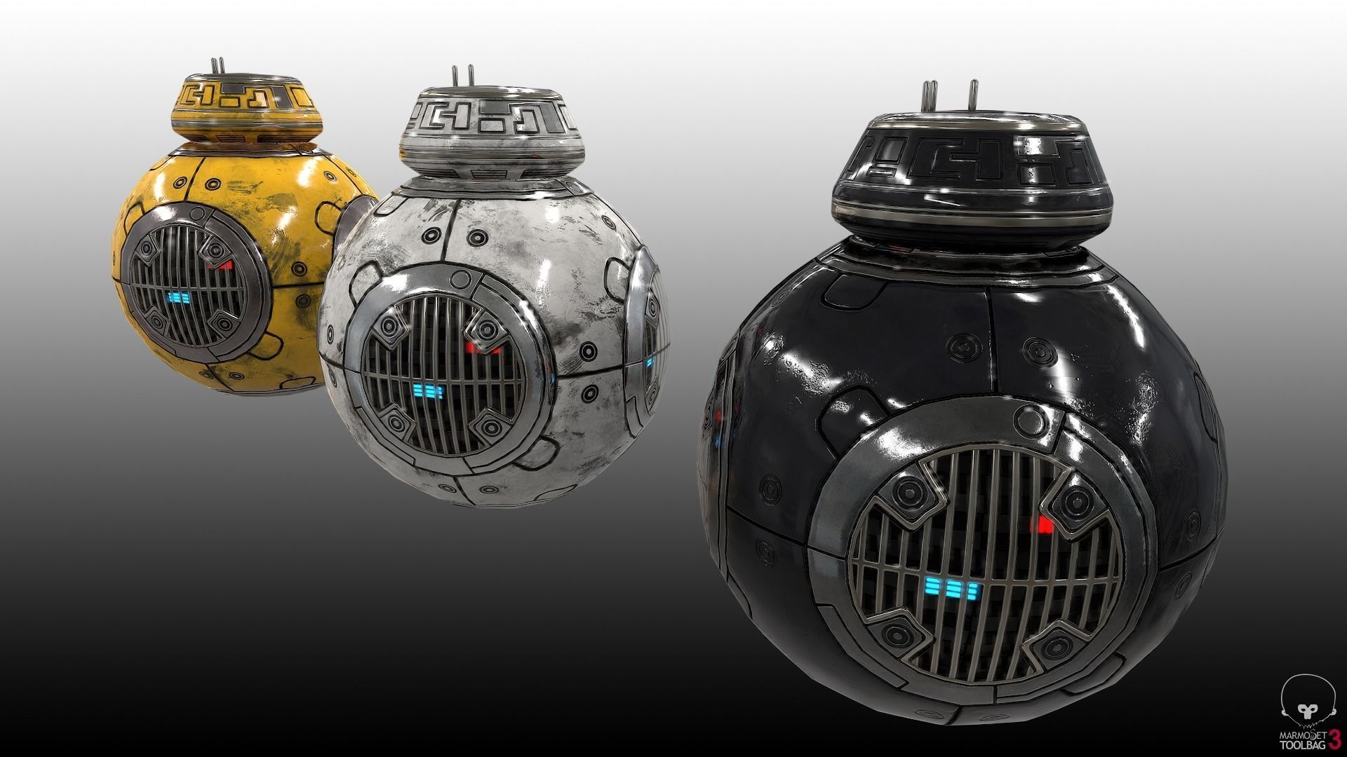 Droid star wars bb Low-poly 3D model_4