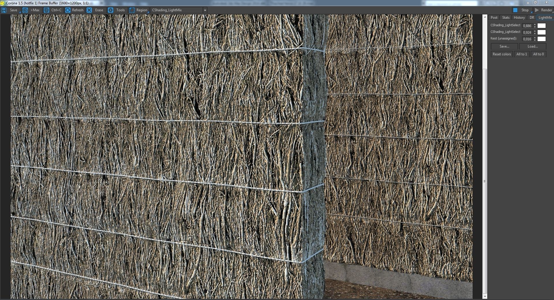 Thatched fence 3D model_6