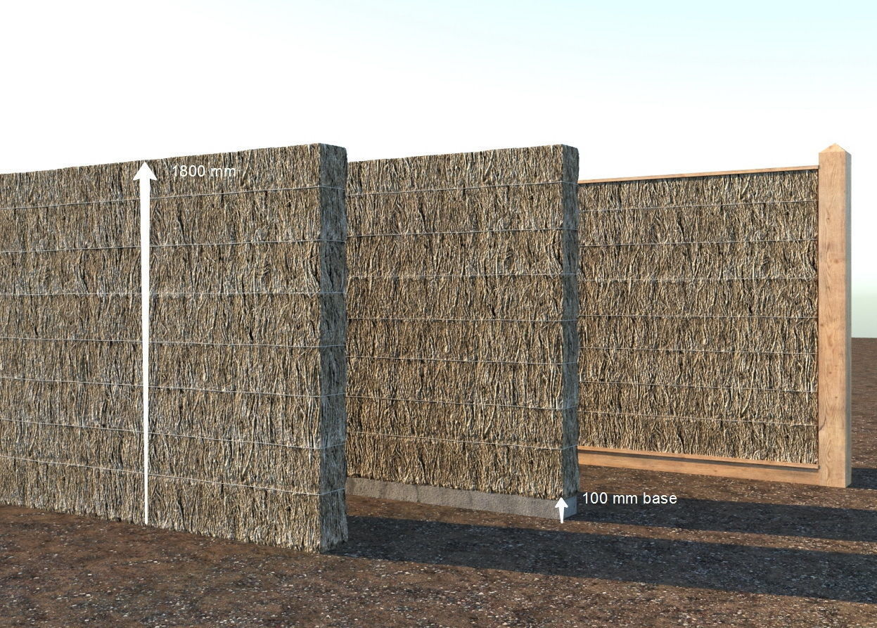Thatched fence 3D model_1