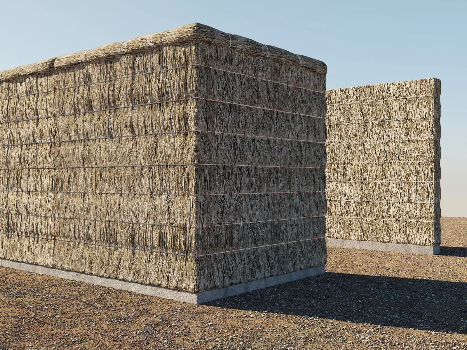 Thatched fence 3D model_0