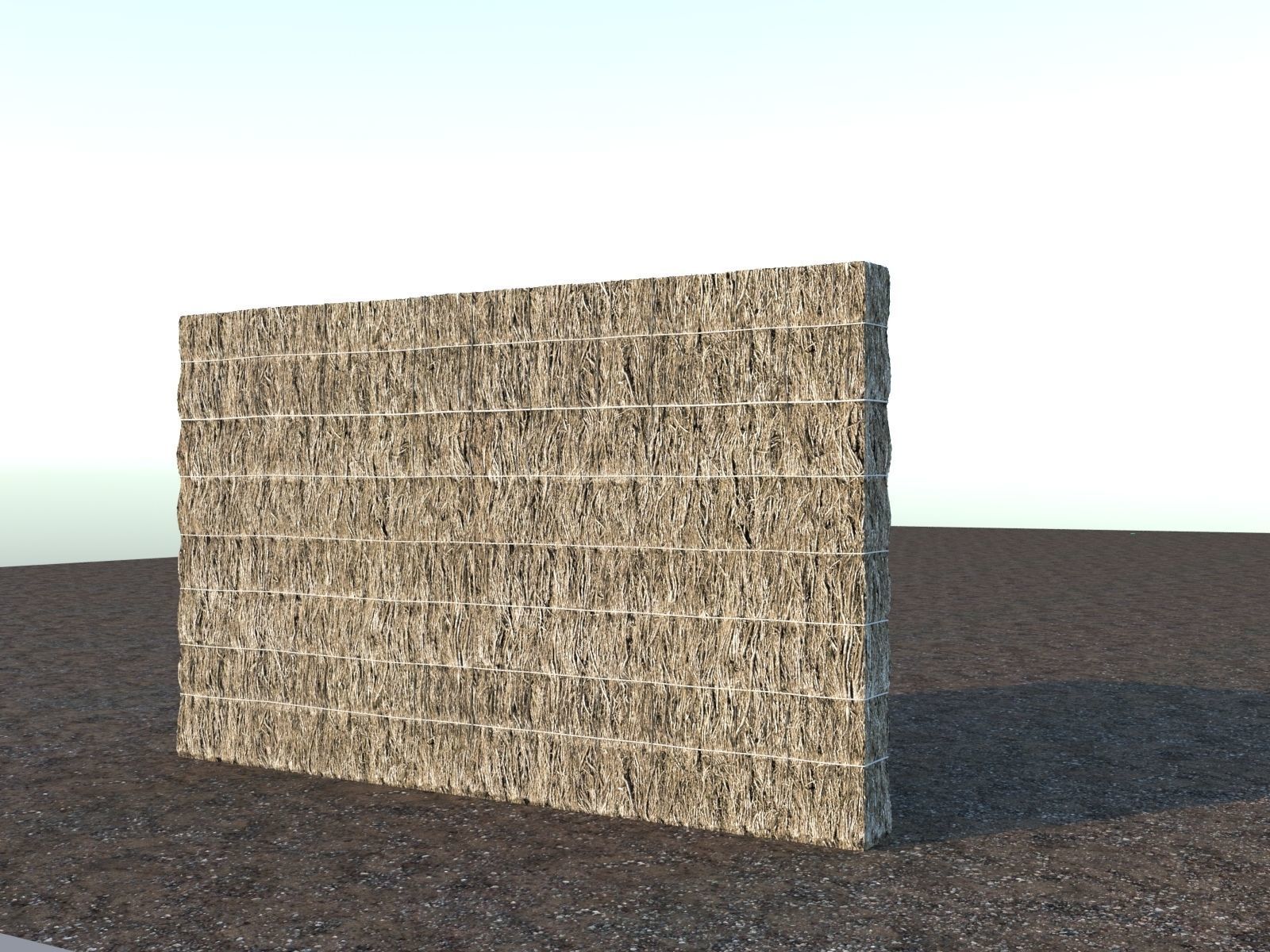 Thatched fence 3D model_5