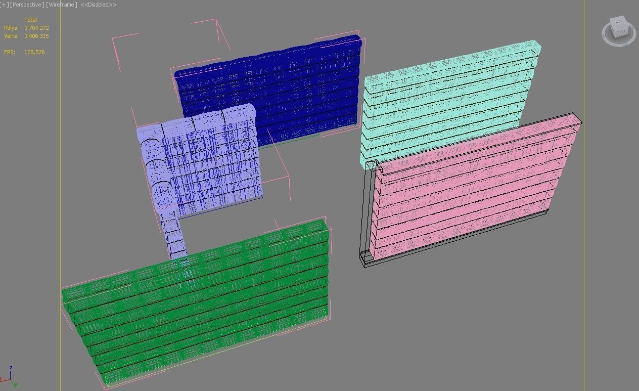 Thatched fence 3D model_3