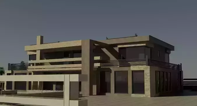 Villa modern house on beach