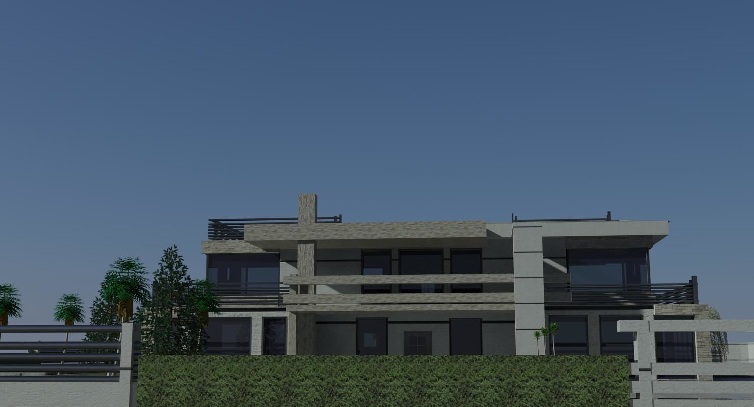 Villa modern house on beach 3D model_4