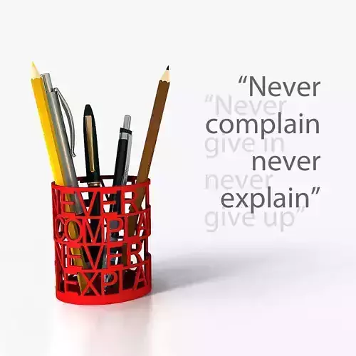 Quotes Pen Holder 3D print model