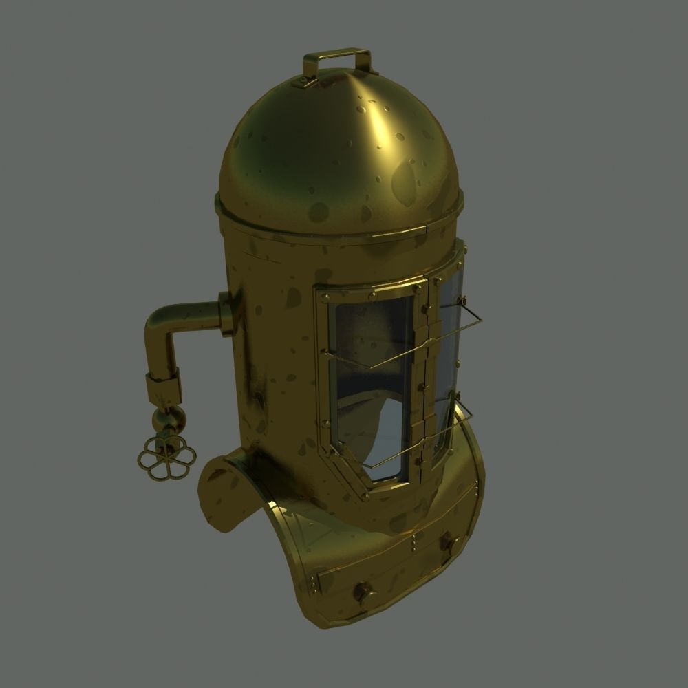 3D model Vintage Diving Helmet VR / AR / lowpoly CGTrader