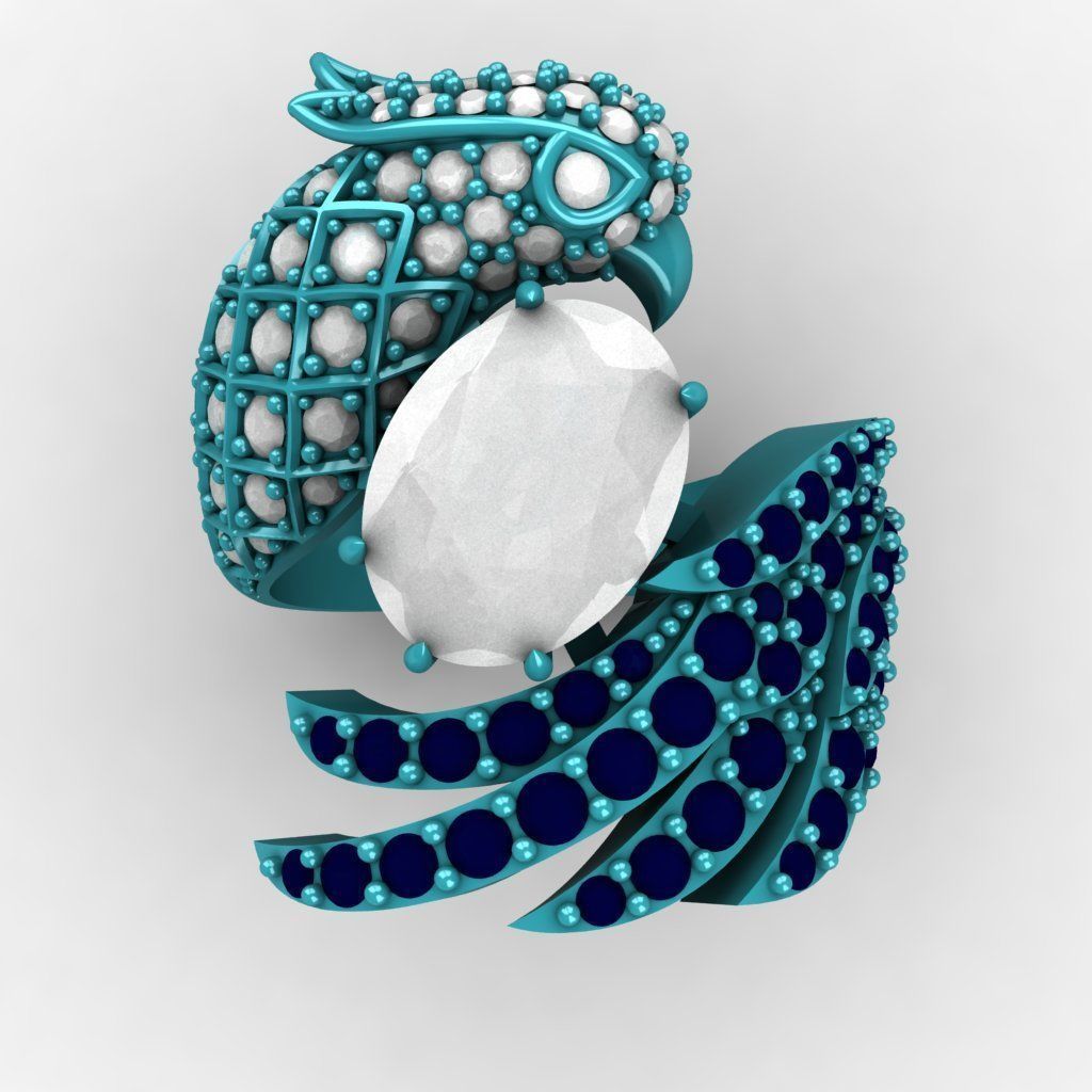 Bird ring 3D print model_3