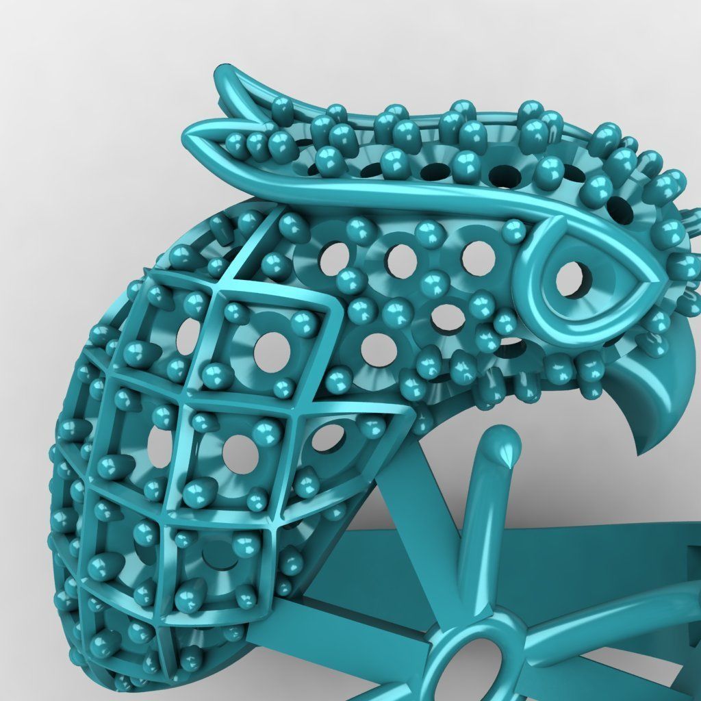 Bird ring 3D print model_4