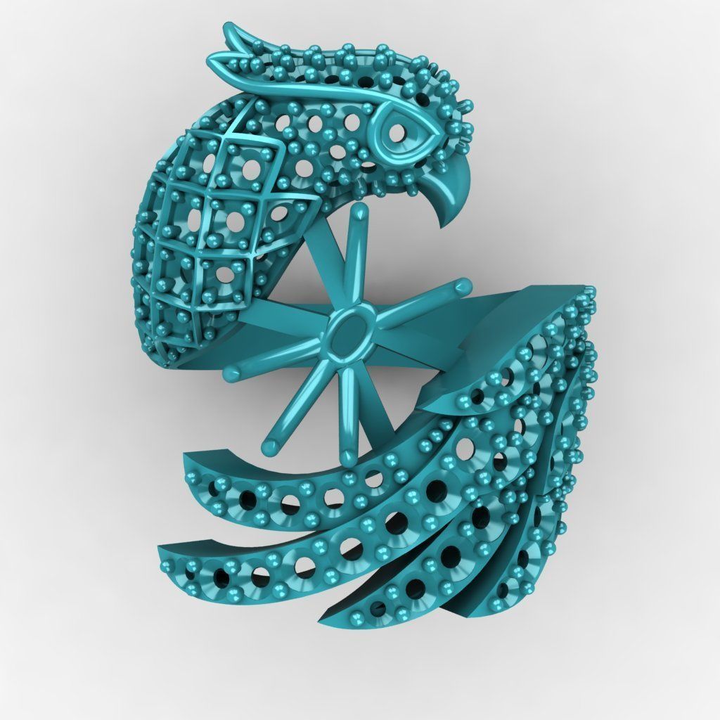 Bird ring 3D print model_5