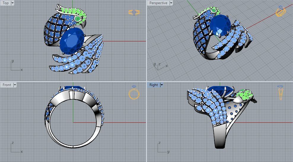 Bird ring 3D print model_8