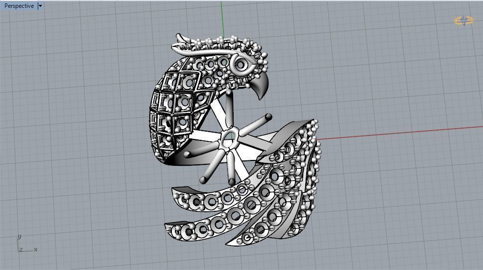 Bird ring 3D print model_9