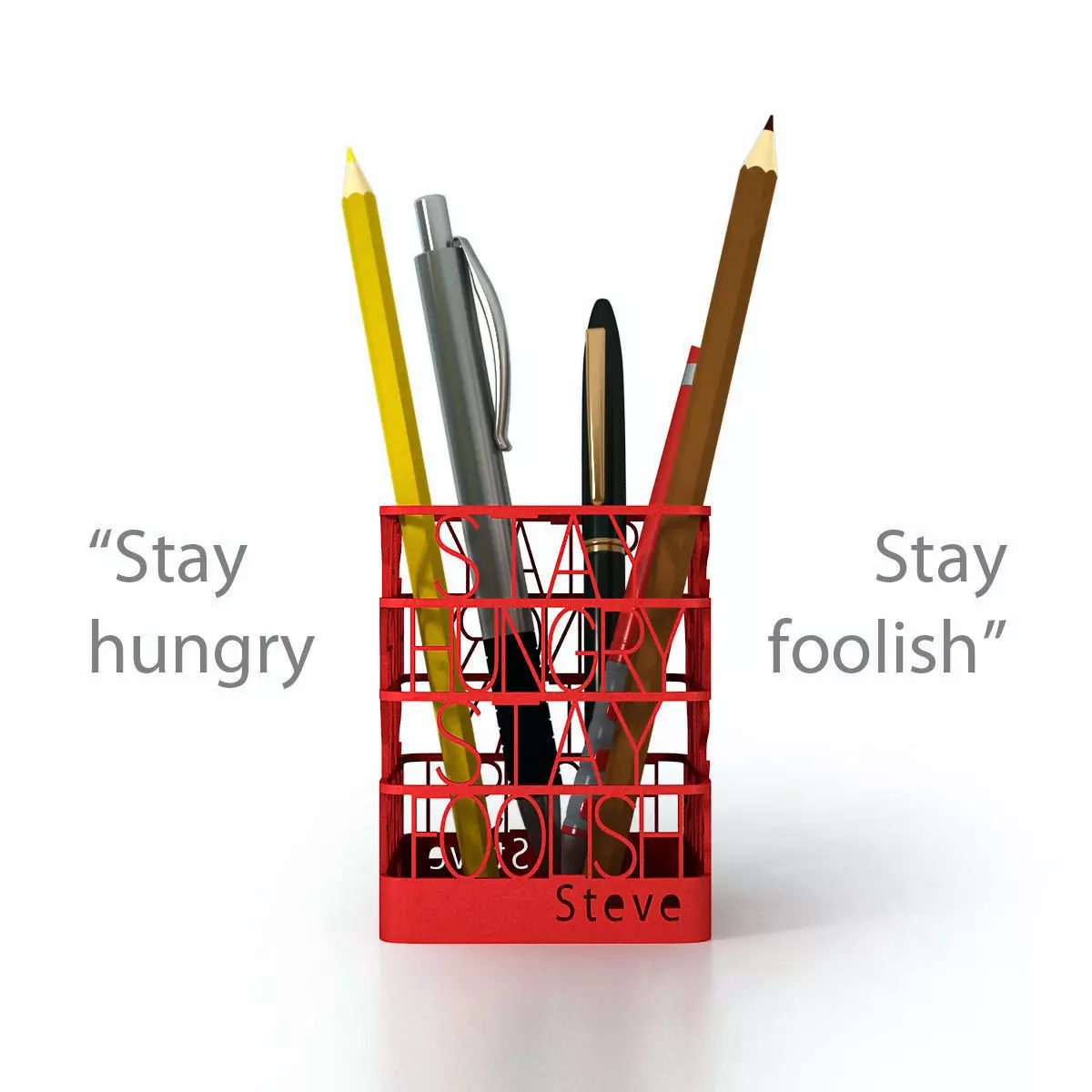 Steve Jobs Quote Pen Holder 3D print model_0