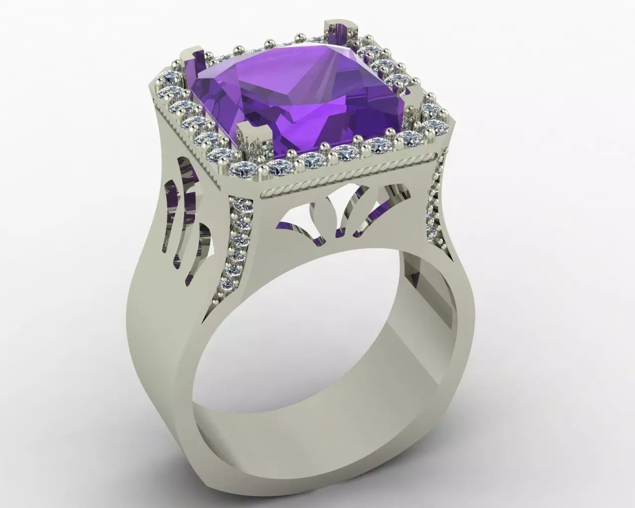 1stone ring Free 3D print model
