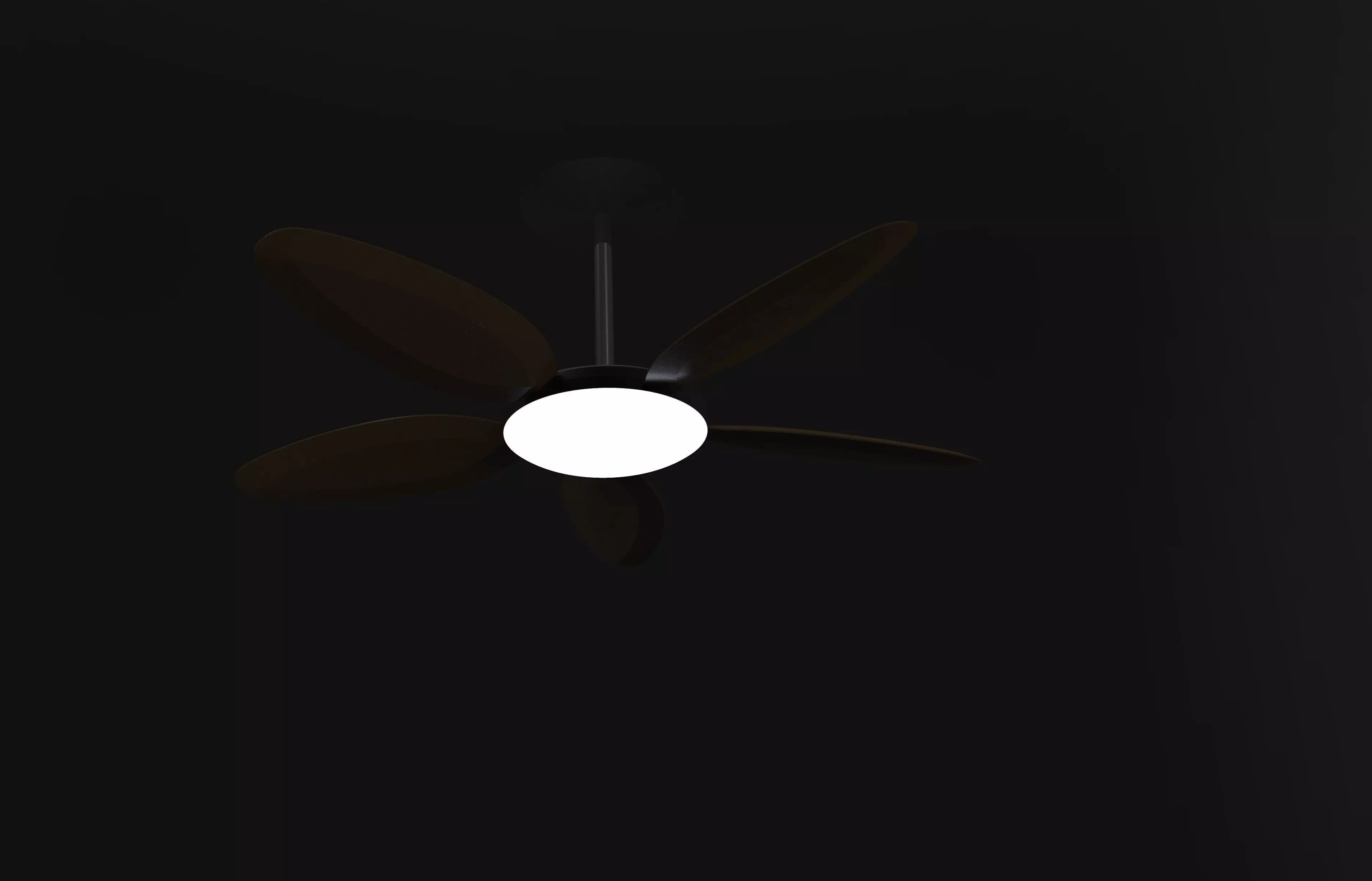 Modern wood ceiling fan 3D model_0
