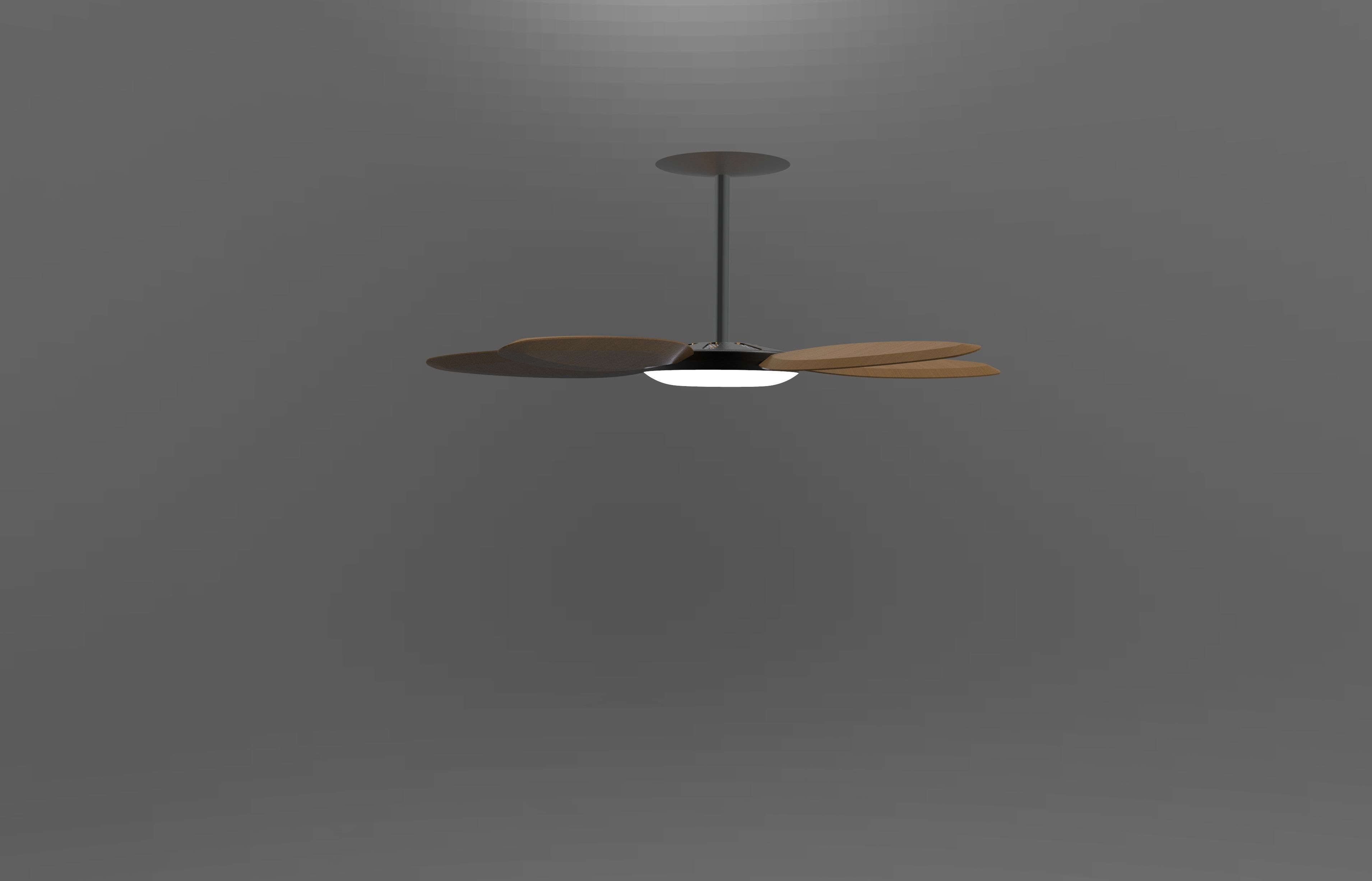 Modern wood ceiling fan 3D model_1