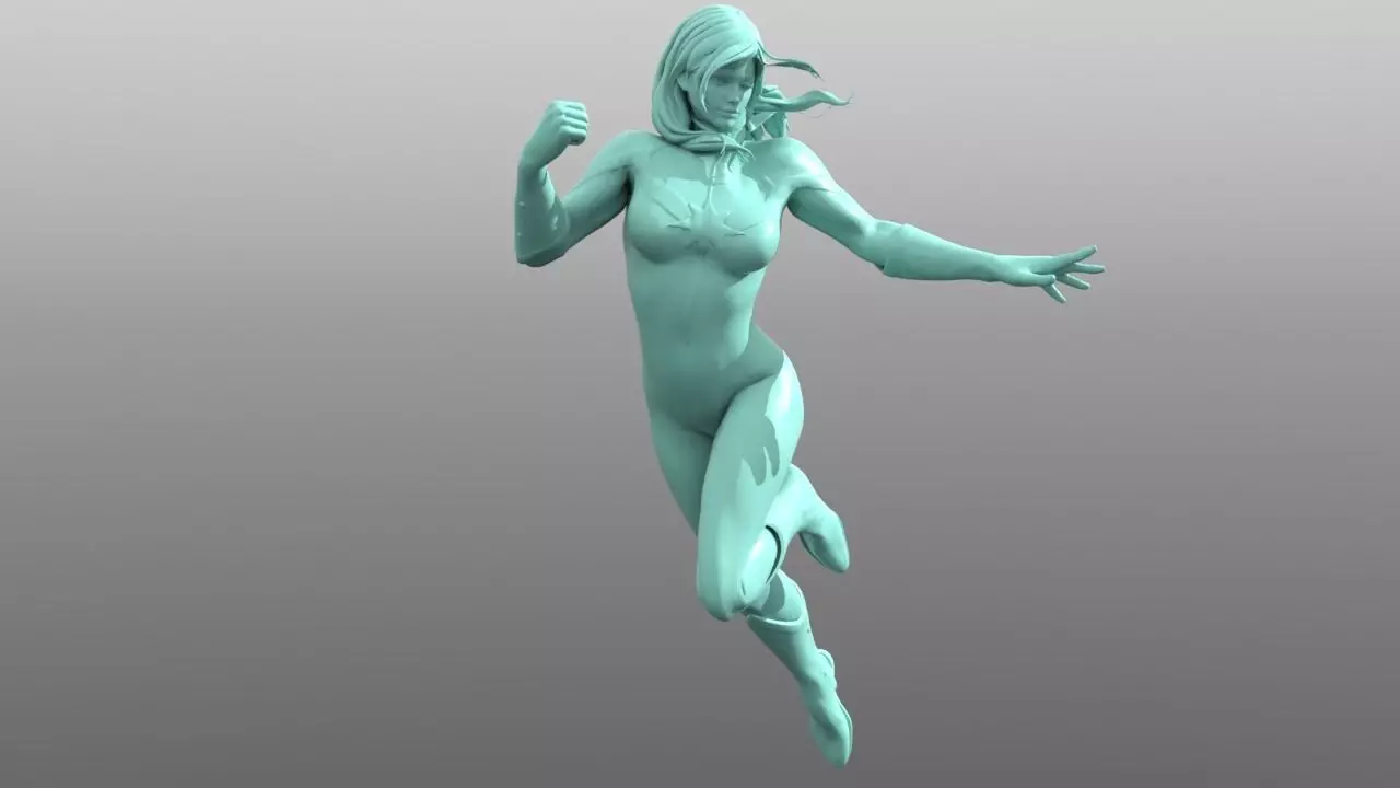 Captain Marvel 3D print model_0