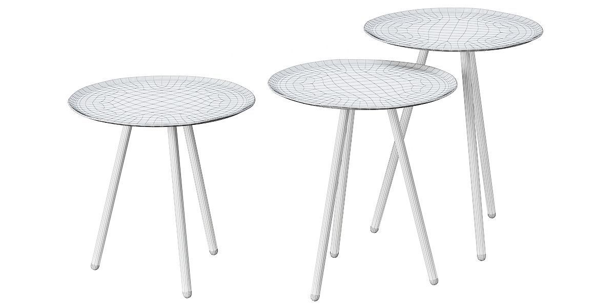 Pols Potten Table Skippy set 3 3D model_2