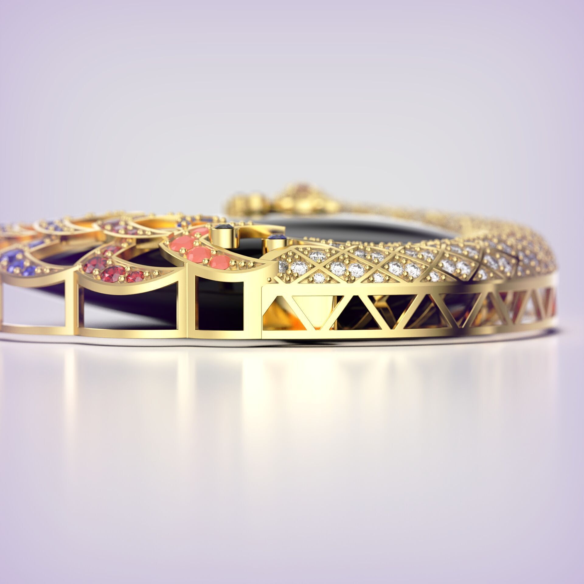 Peacock pendant 3D print model_2