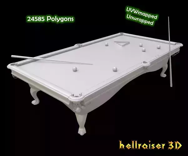 Pool Table Low-poly 3D model