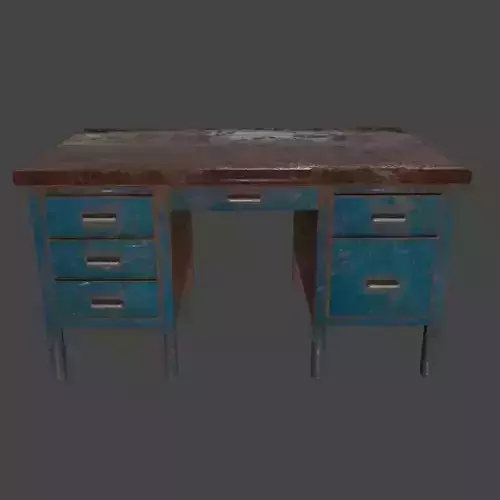 desk 2 metal table with rust