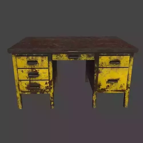 desk 4 old rusty with drawers