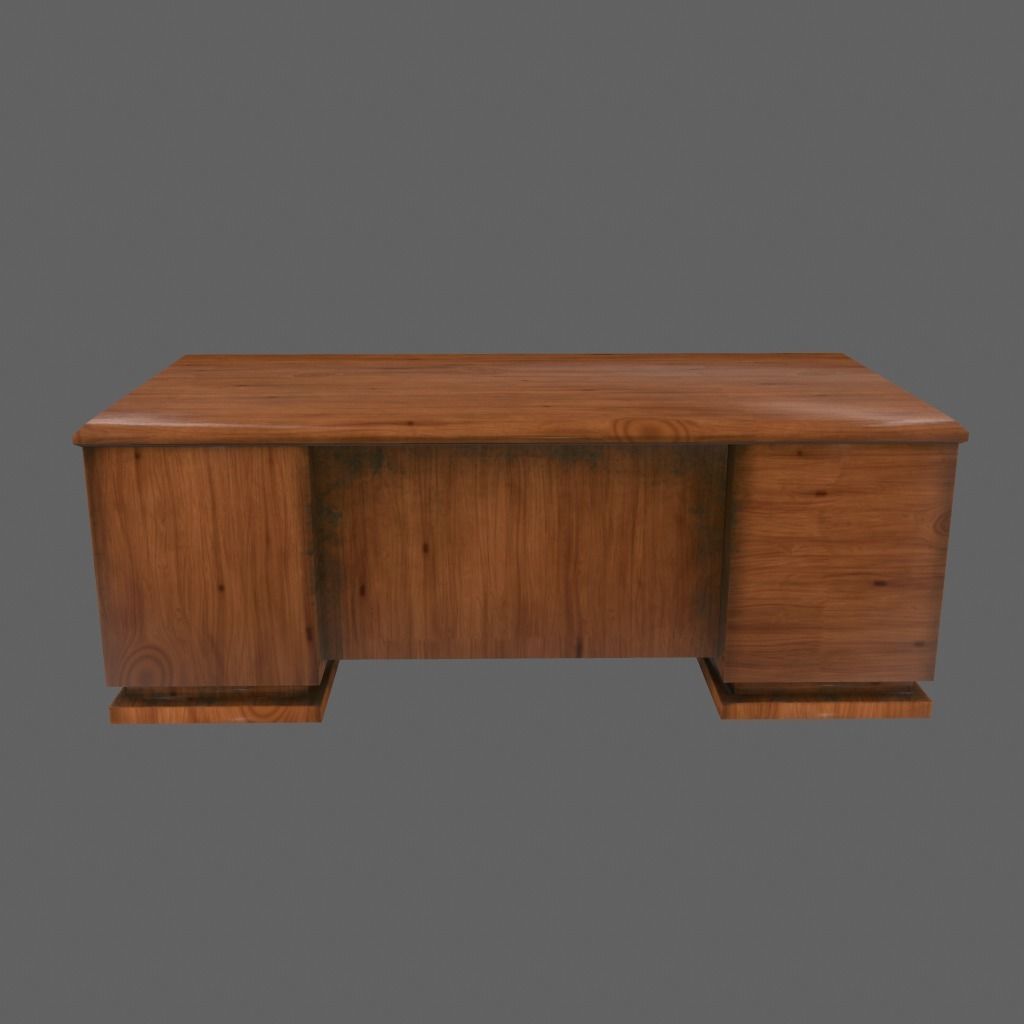desk 3 wooden box Low-poly 3D model_6