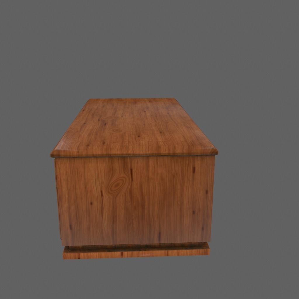 desk 3 wooden box Low-poly 3D model_7