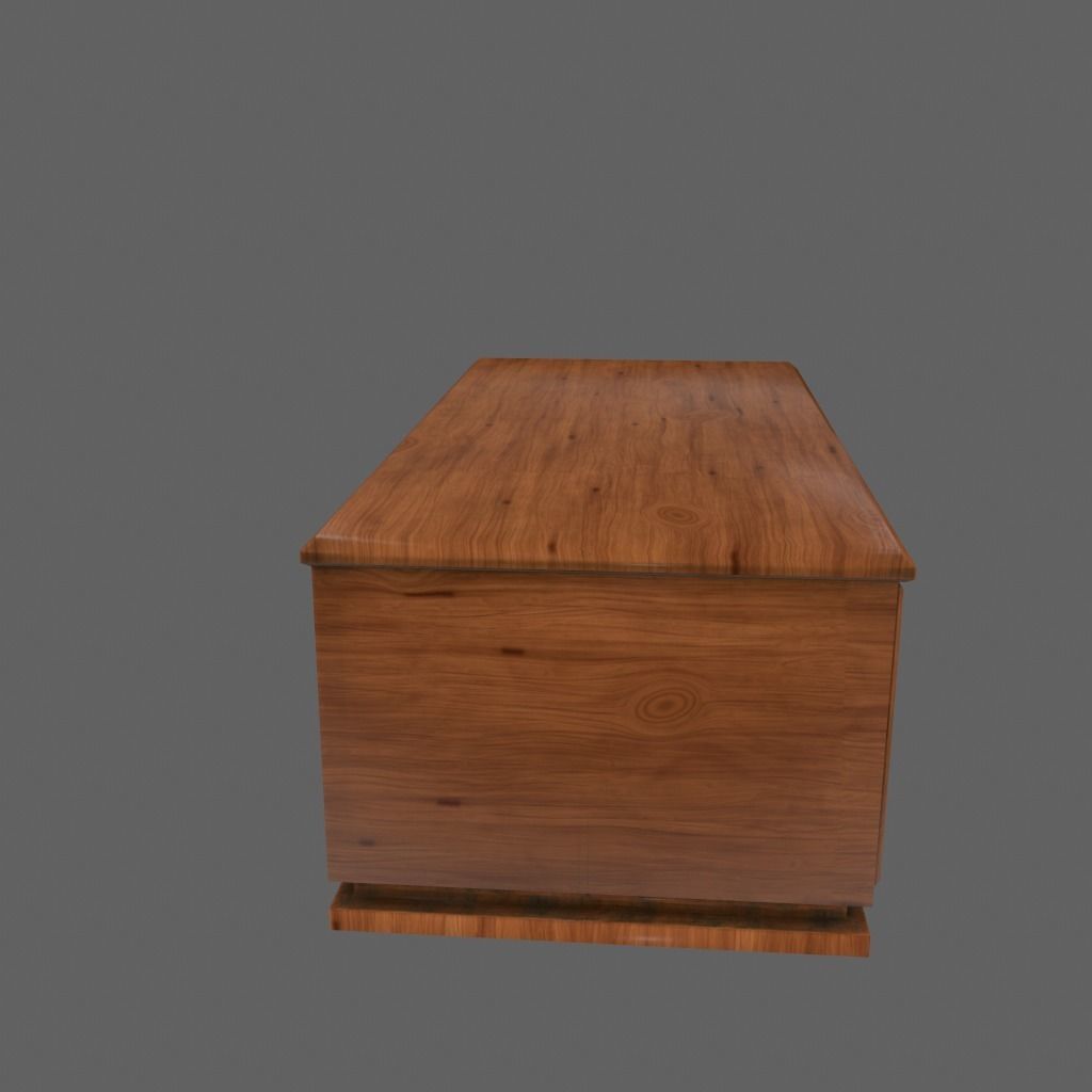 desk 3 wooden box Low-poly 3D model_1