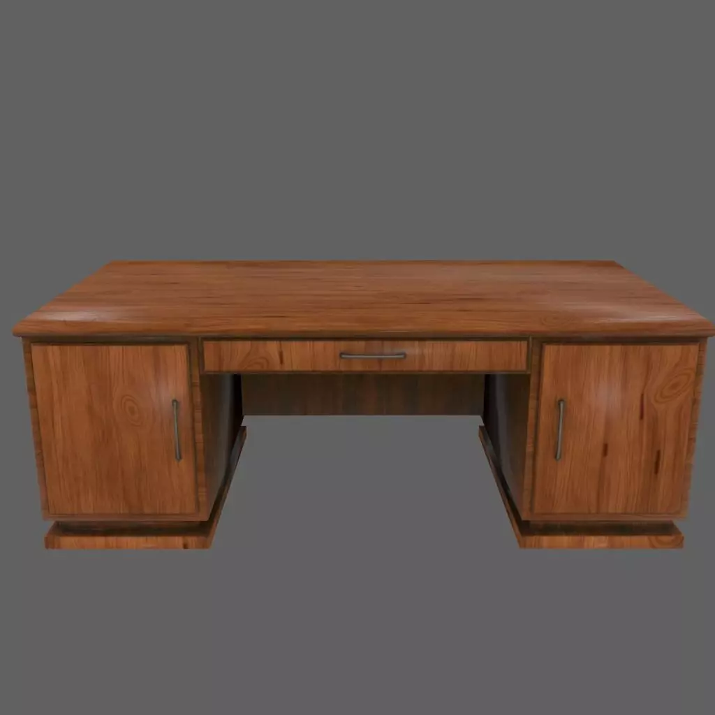desk 3 wooden box Low-poly 3D model_0