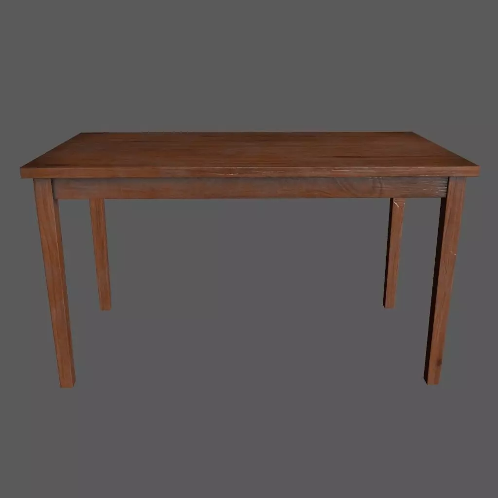 table wooden Low-poly 3D model_0