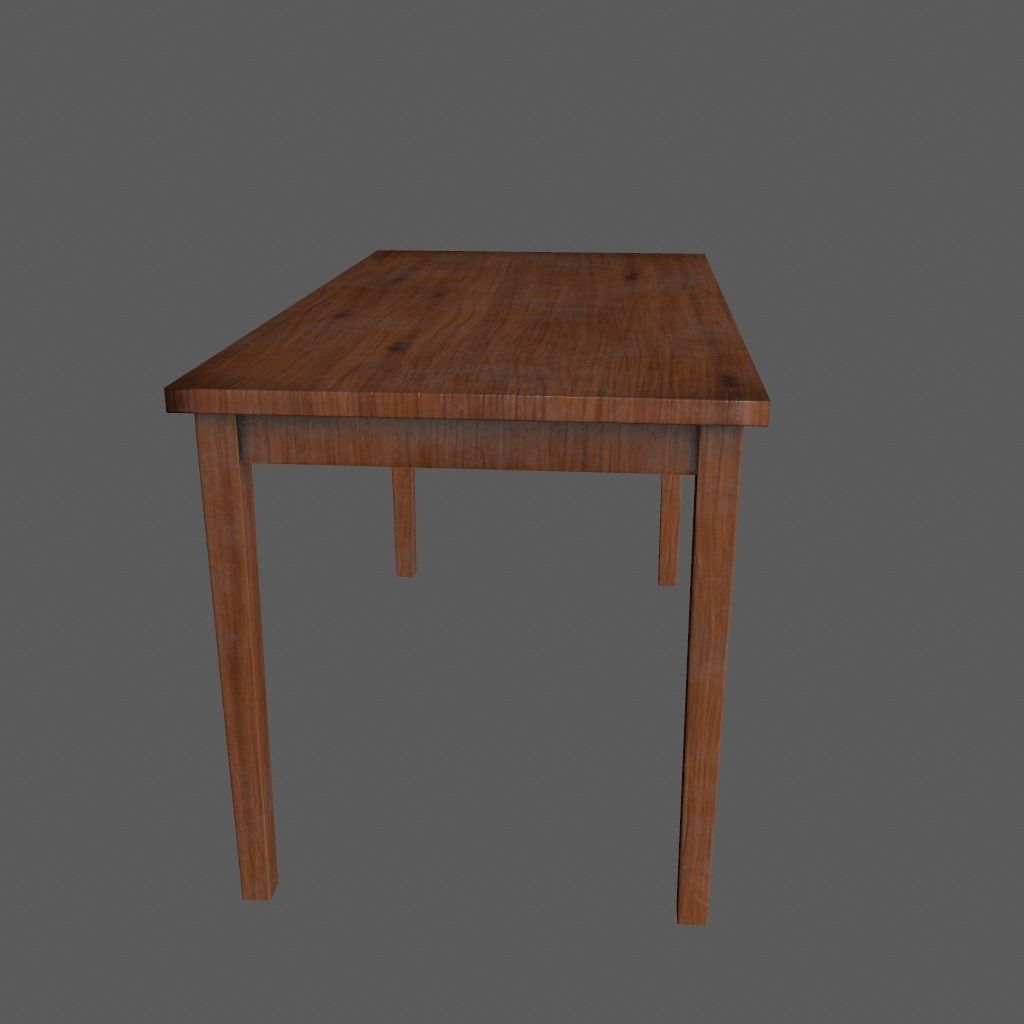 table wooden Low-poly 3D model_5