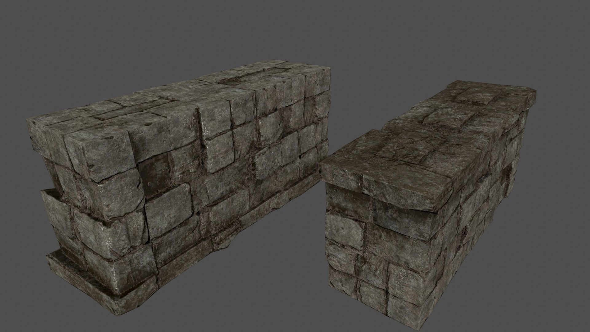 ruin set stone block Low-poly 3D model_20