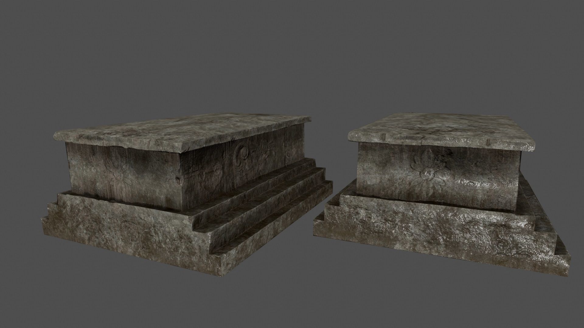 ruin set stone block Low-poly 3D model_14