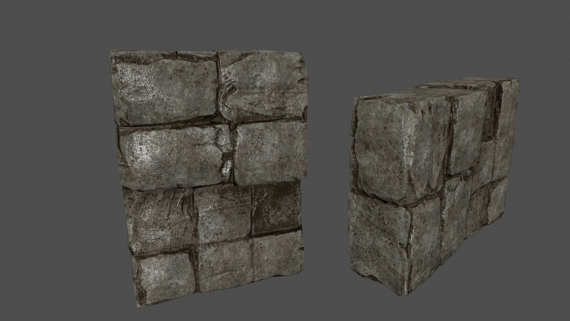 ruin set stone block Low-poly 3D model_22