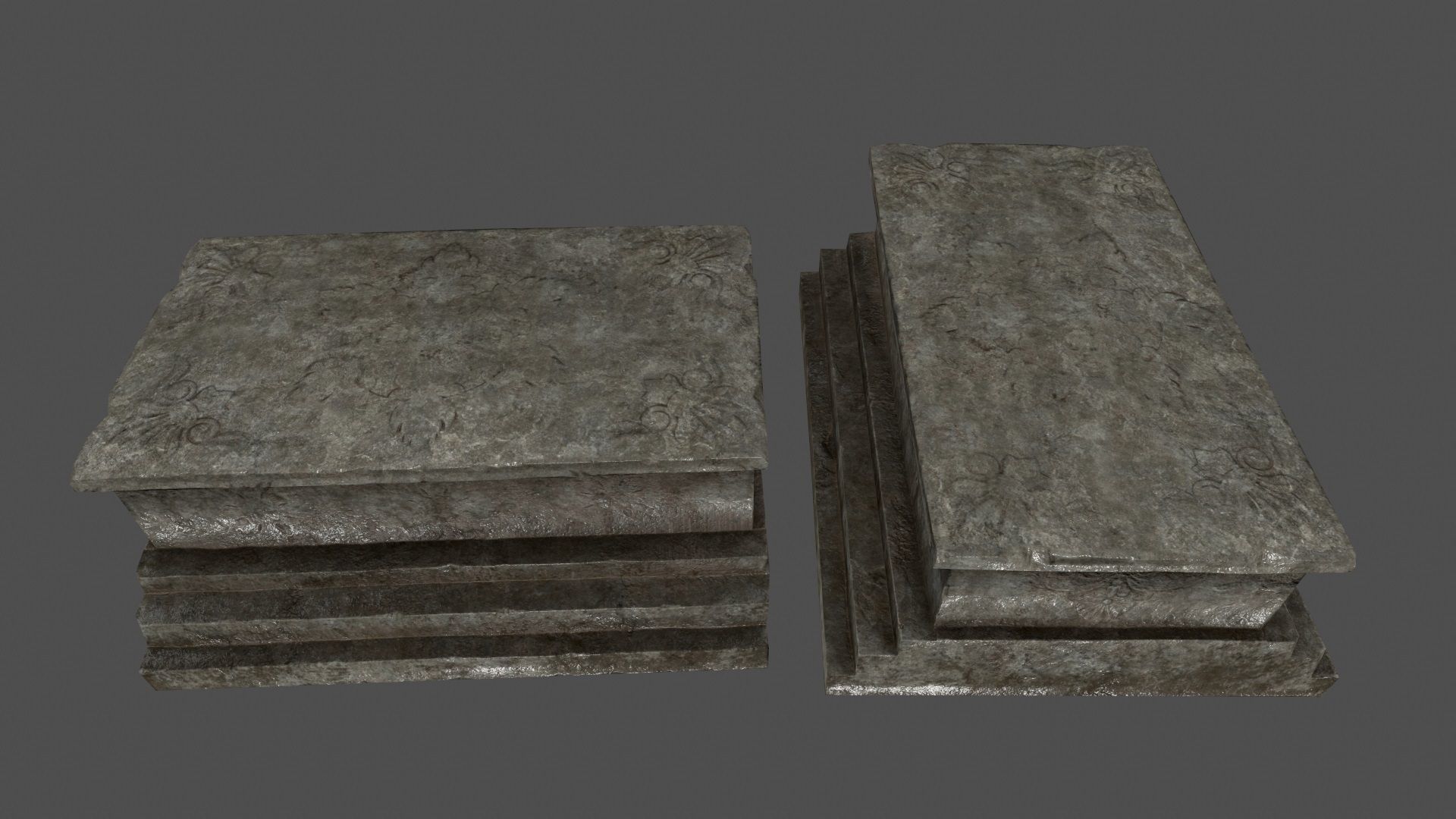ruin set stone block Low-poly 3D model_17