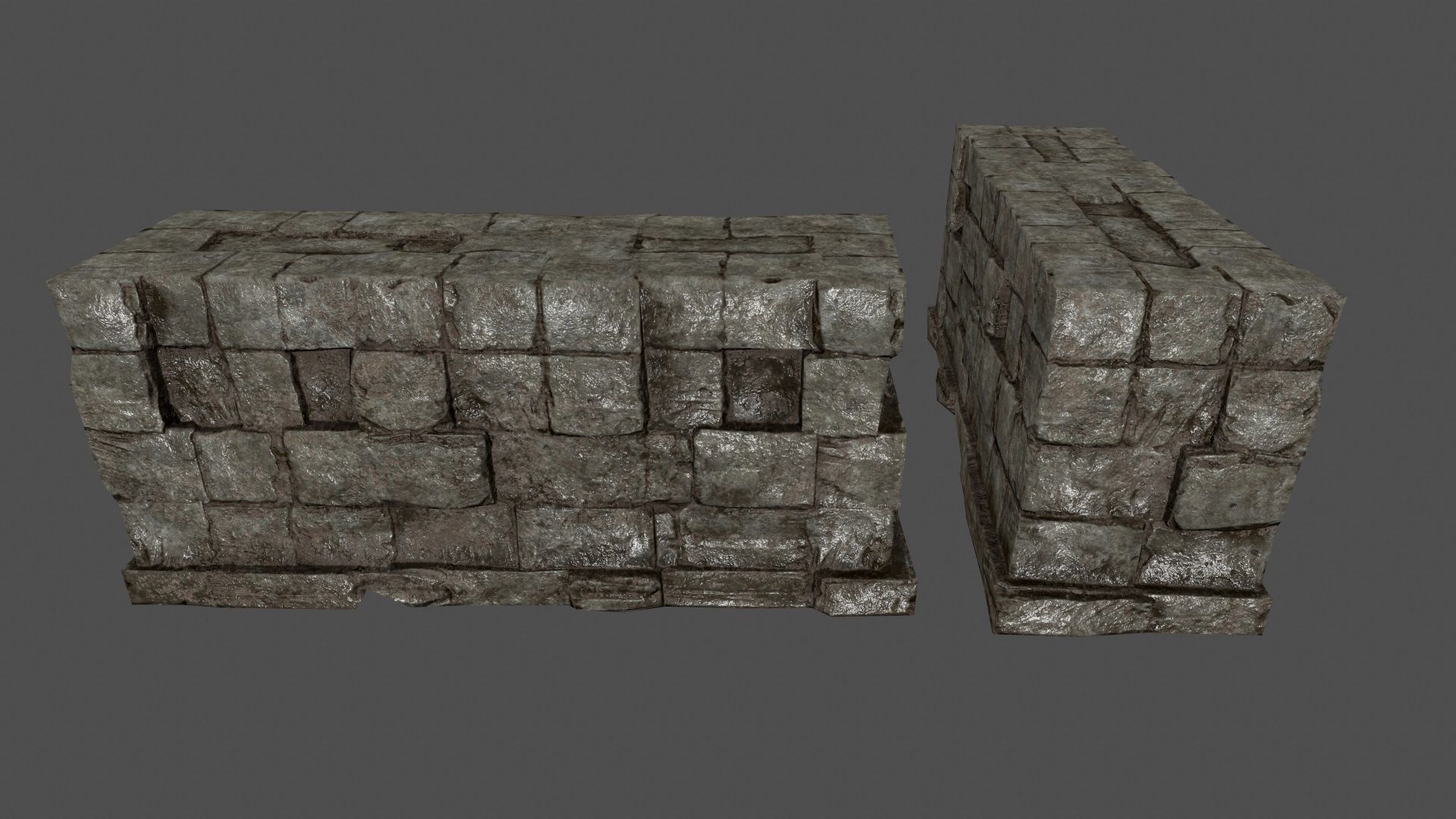 ruin set stone block Low-poly 3D model_21