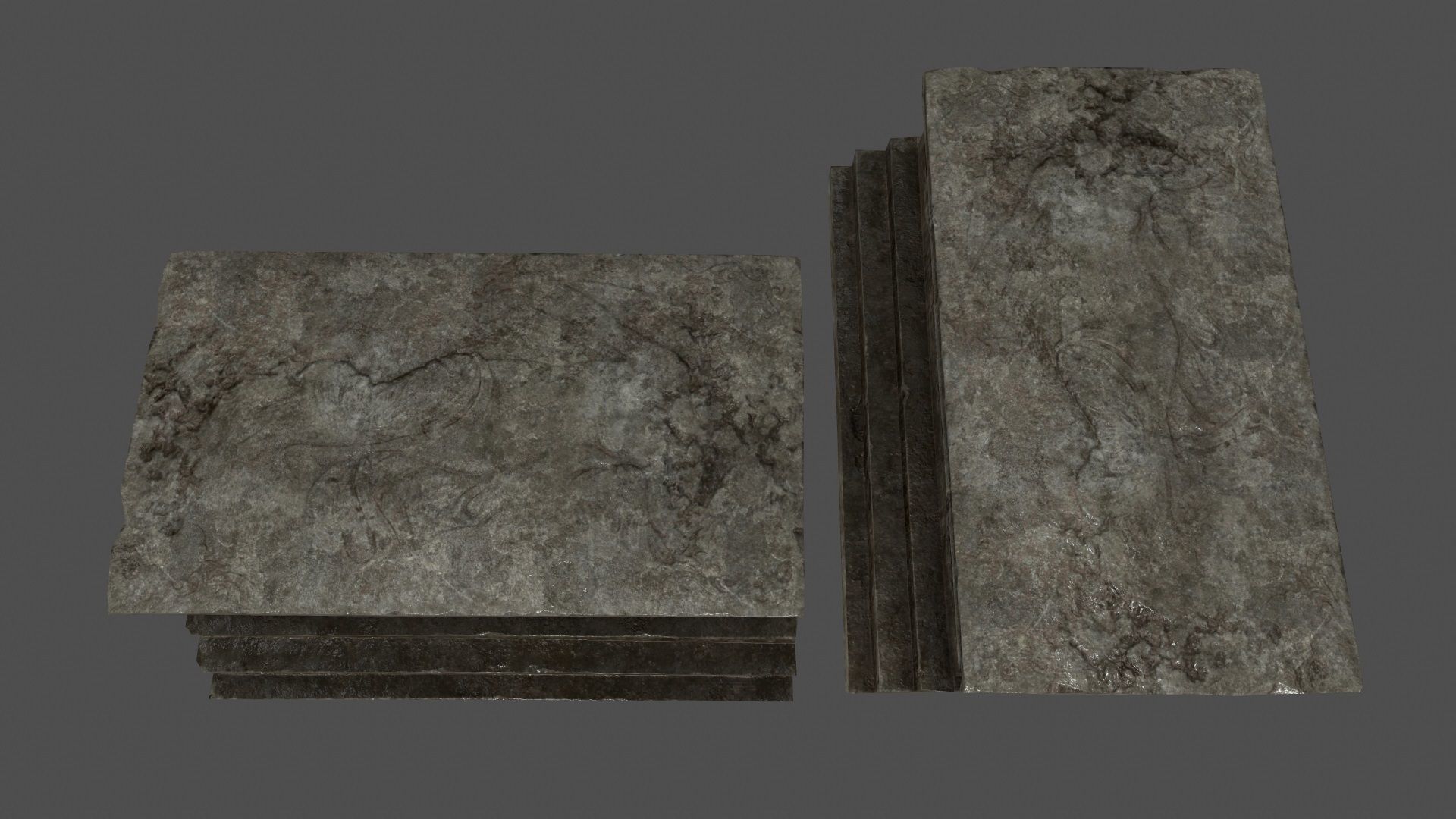 ruin set stone block Low-poly 3D model_15