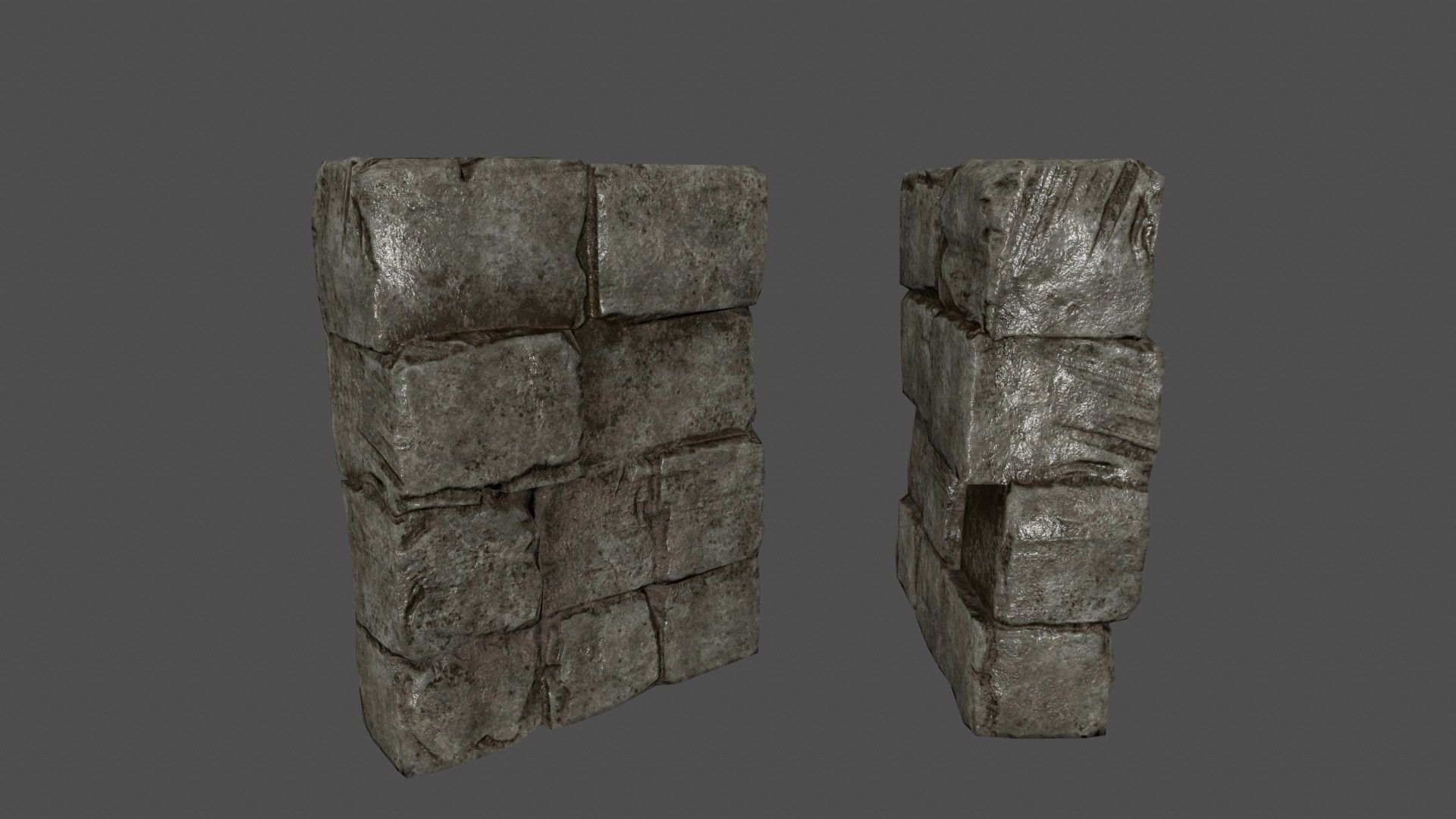 ruin set stone block Low-poly 3D model_23