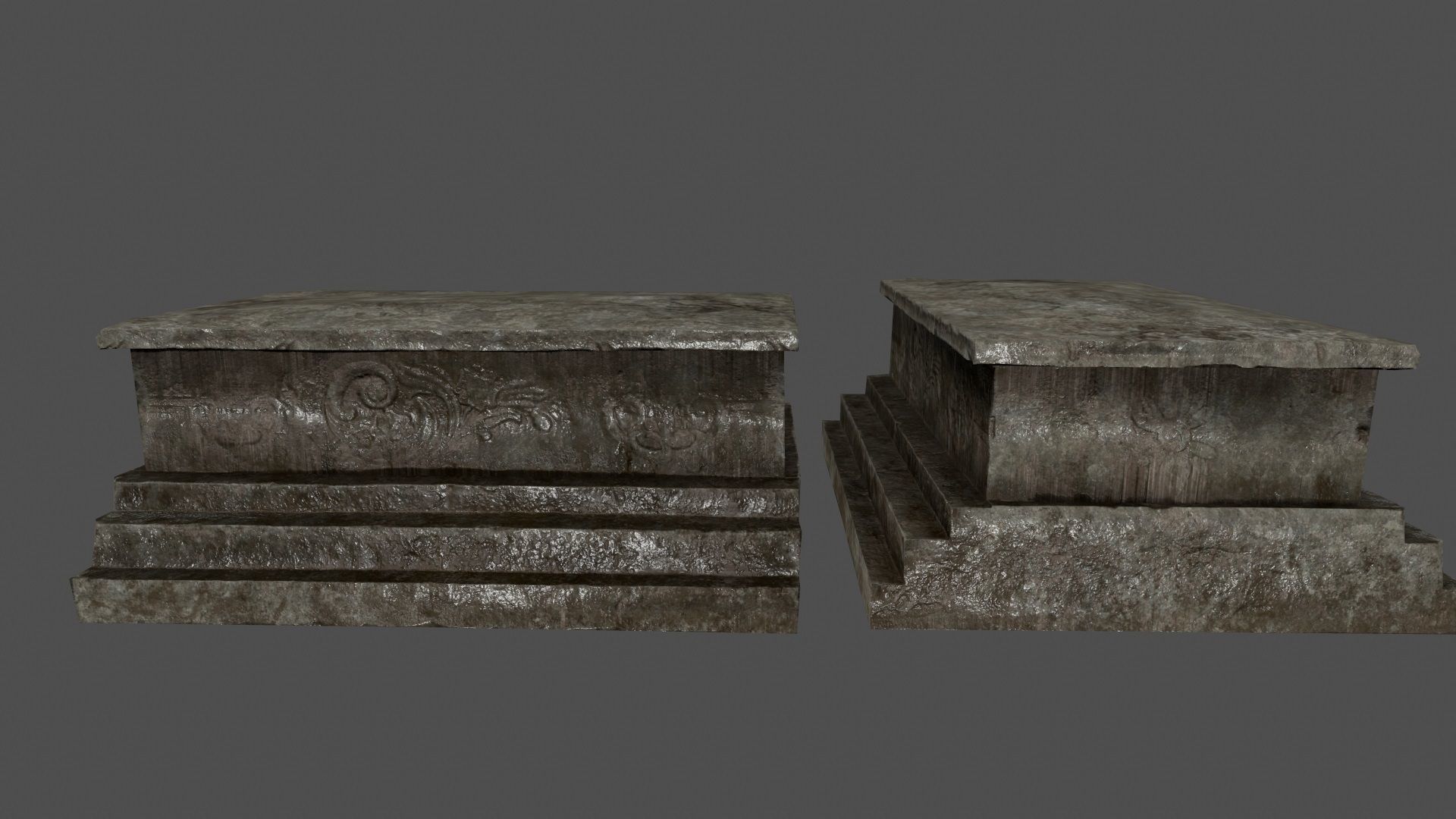 ruin set stone block Low-poly 3D model_16