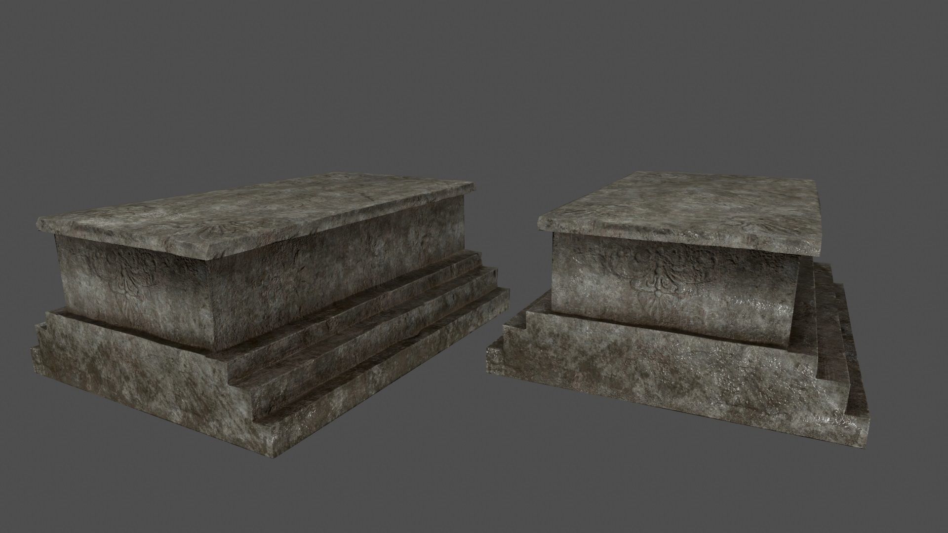 ruin set stone block Low-poly 3D model_19