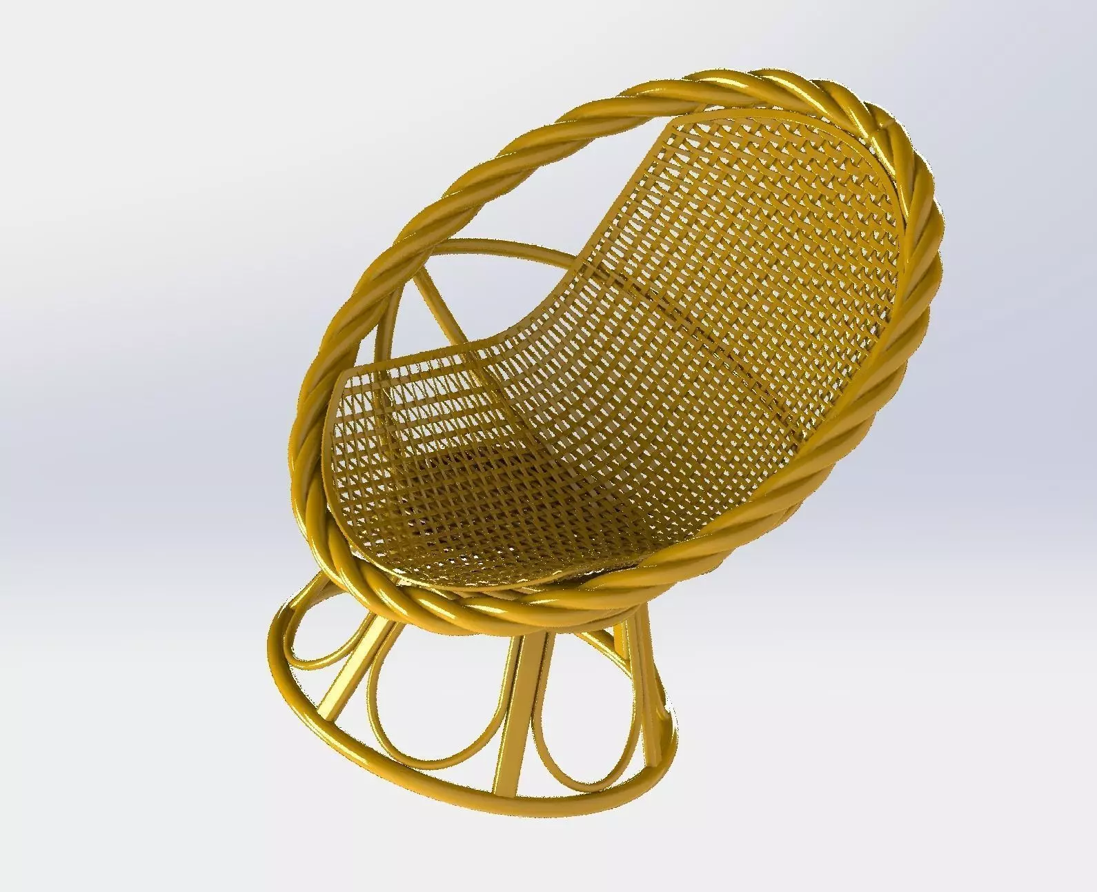 Rattan chair 3D model_0