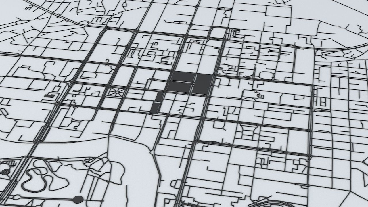 Astana Road Network and Streets 3D model_2