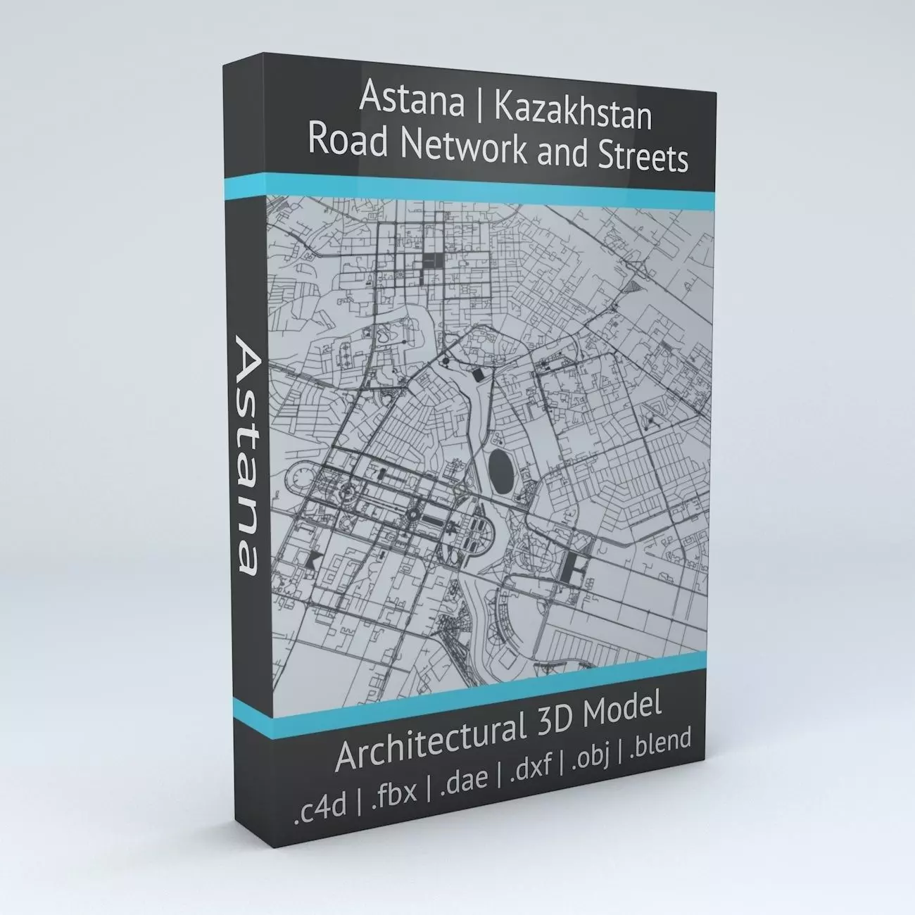 Astana Road Network and Streets 3D model_0