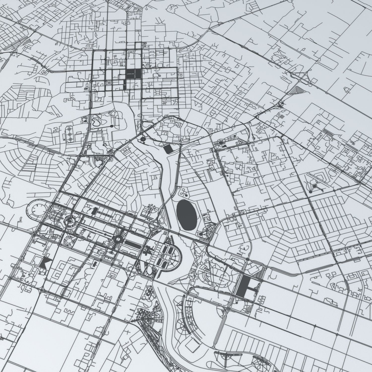 Astana Road Network and Streets 3D model_4